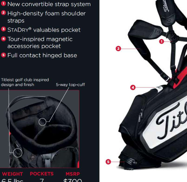 2017 titleist golf bags hot sale
