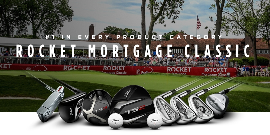 Graphic showing that Titleist was the top choice among players in every major golf equipment category at the 2019 Rocket Mortgage Classic