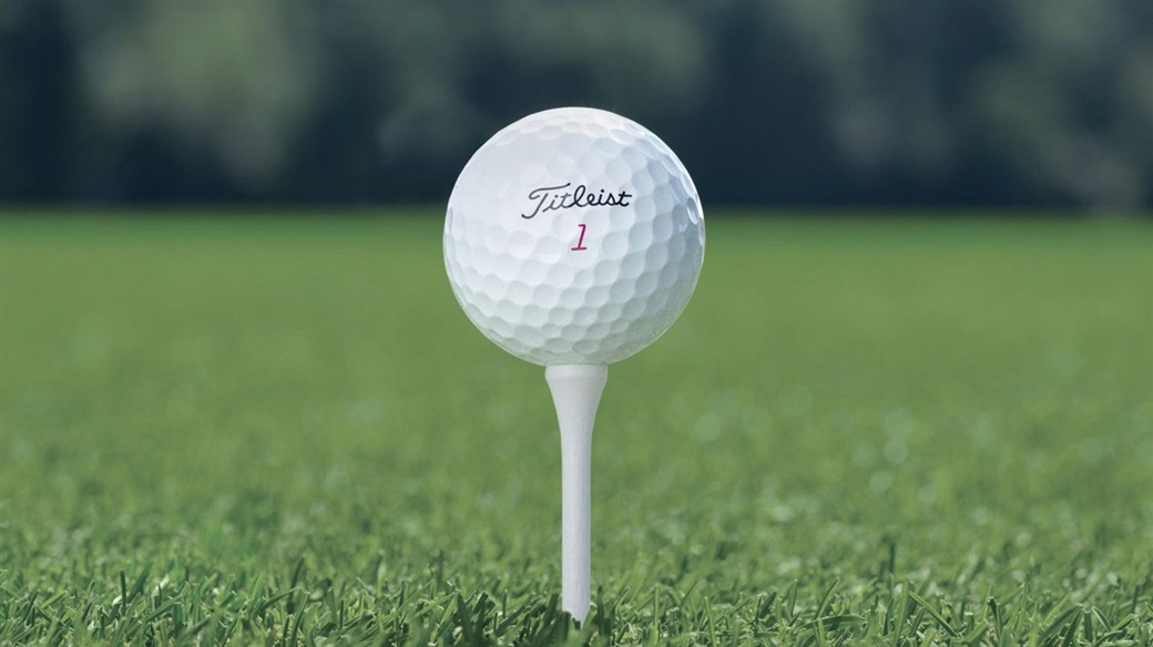 Titleist Pro V1x golf ball on a golf tee