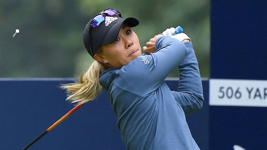 Danielle Kang launches her Pro V1x golf ball off the tee during action at the 2019 Buick LPGA Shanghai