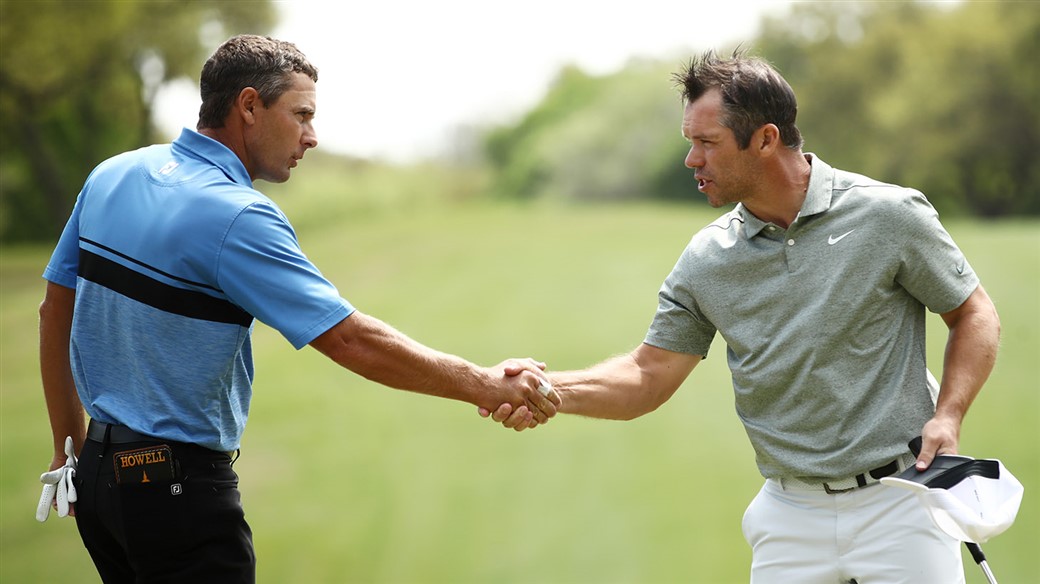 Charles Howell III and Paul Casey Shake Hands at WGC - Dell Technologies Match Play